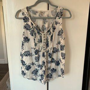 Lucky Brand floral blue tank top